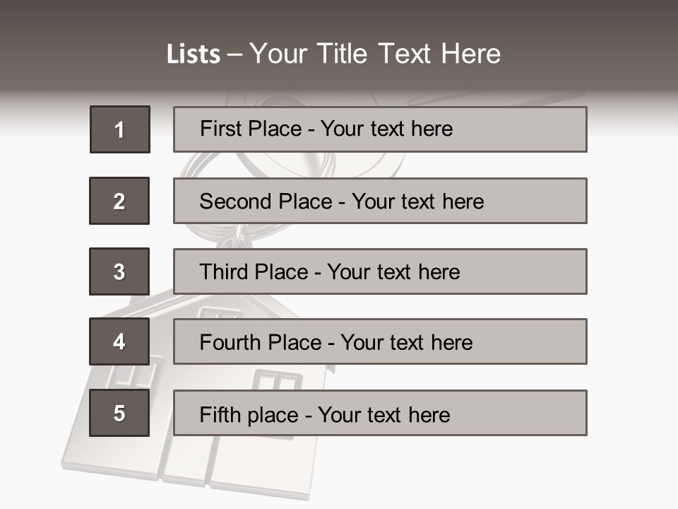 A House Key On Top Of A Key Chain PowerPoint Template
