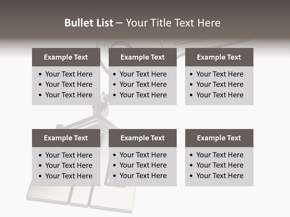 A House Key On Top Of A Key Chain PowerPoint Template