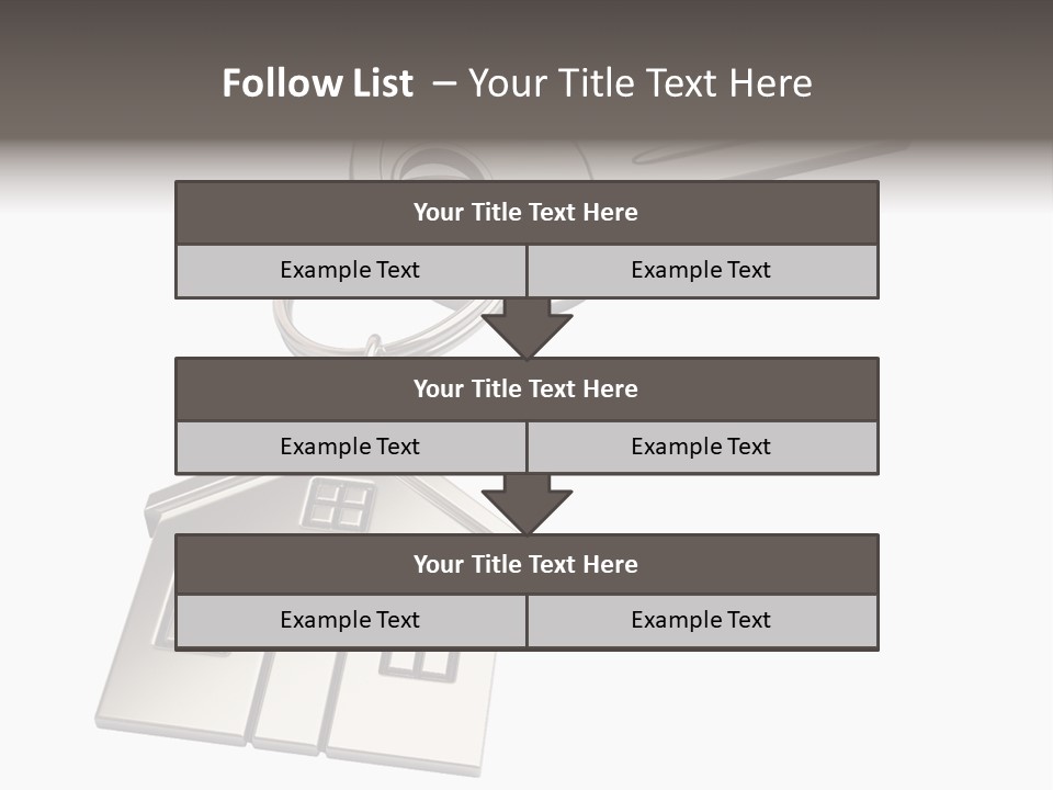 A House Key On Top Of A Key Chain PowerPoint Template