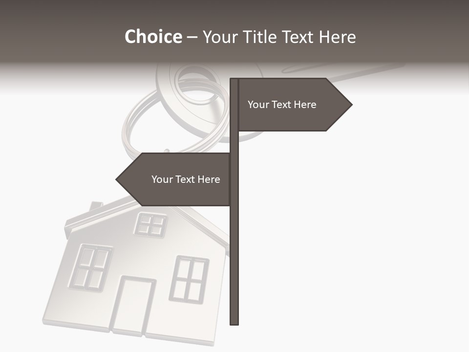 A House Key On Top Of A Key Chain PowerPoint Template