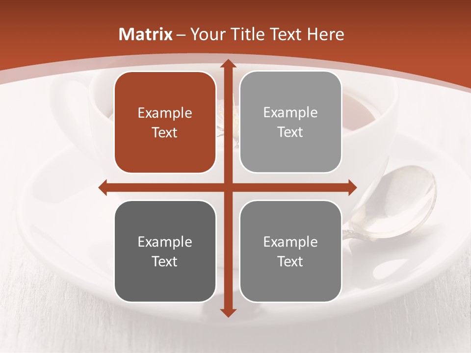 A Cup Of Tea On A Saucer With A Spoon PowerPoint Template