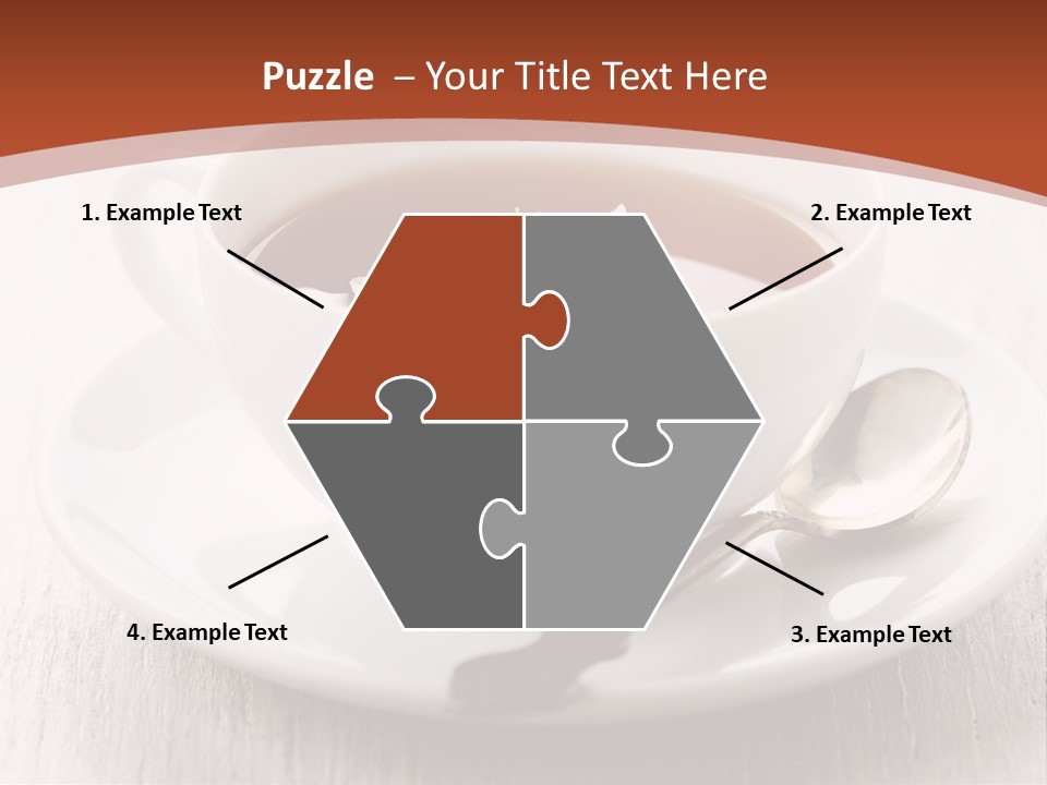 A Cup Of Tea On A Saucer With A Spoon PowerPoint Template