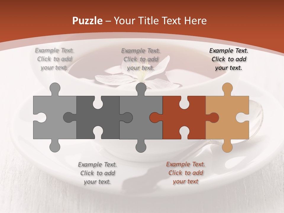 A Cup Of Tea On A Saucer With A Spoon PowerPoint Template