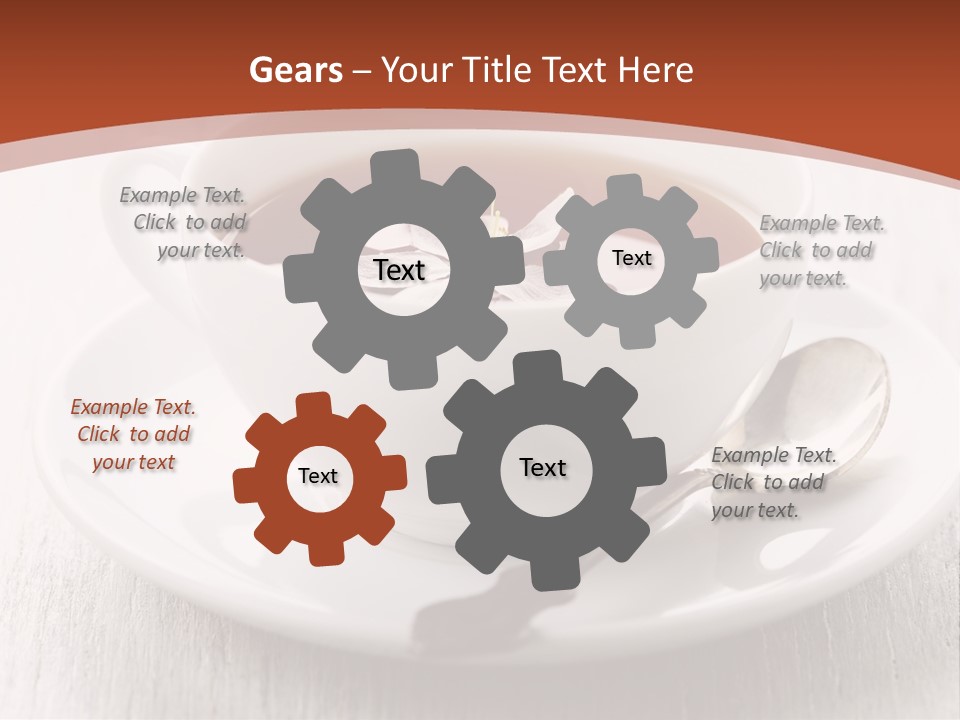A Cup Of Tea On A Saucer With A Spoon PowerPoint Template
