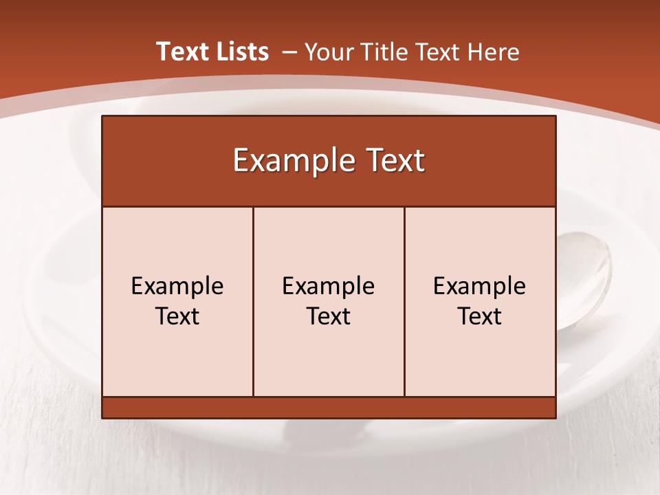 A Cup Of Tea On A Saucer With A Spoon PowerPoint Template