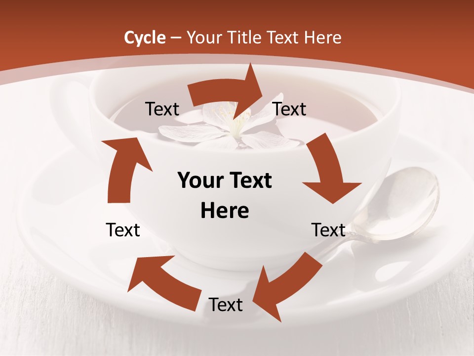 A Cup Of Tea On A Saucer With A Spoon PowerPoint Template