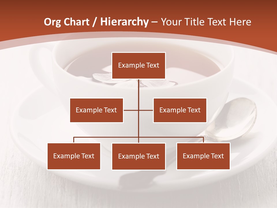 A Cup Of Tea On A Saucer With A Spoon PowerPoint Template