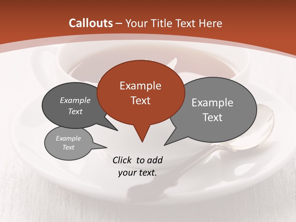 A Cup Of Tea On A Saucer With A Spoon PowerPoint Template