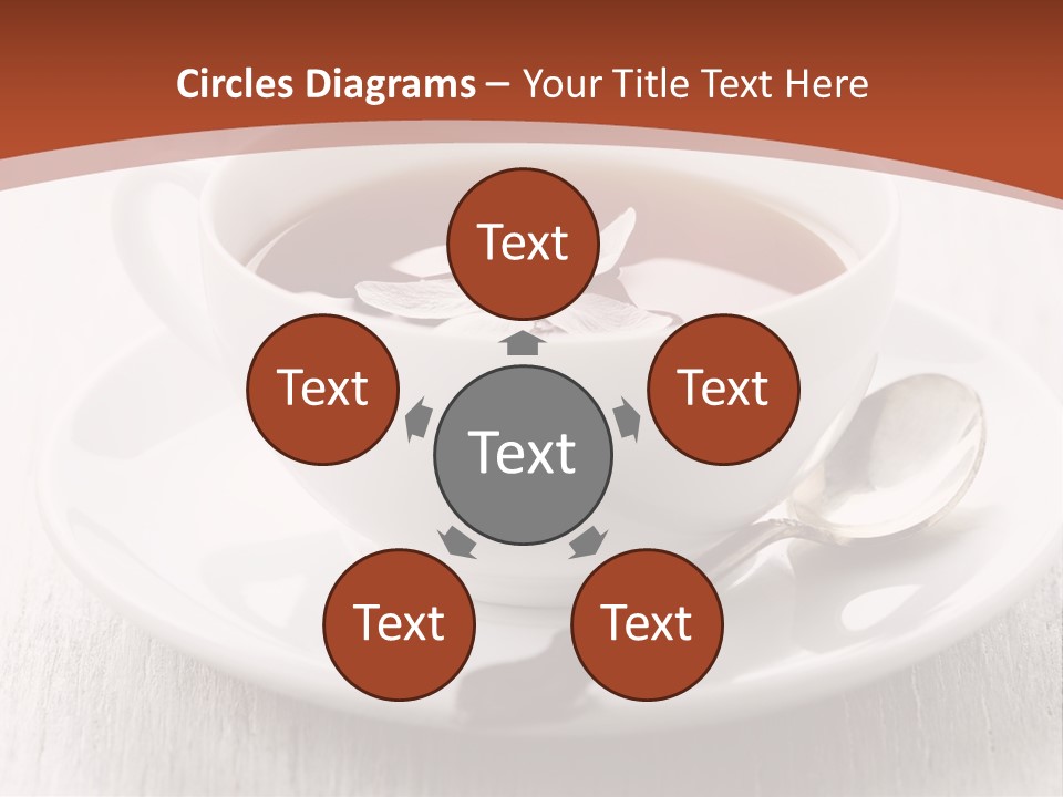 A Cup Of Tea On A Saucer With A Spoon PowerPoint Template