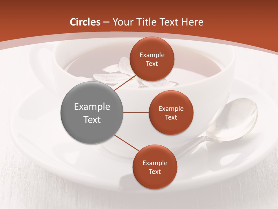 A Cup Of Tea On A Saucer With A Spoon PowerPoint Template