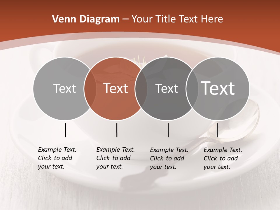 A Cup Of Tea On A Saucer With A Spoon PowerPoint Template