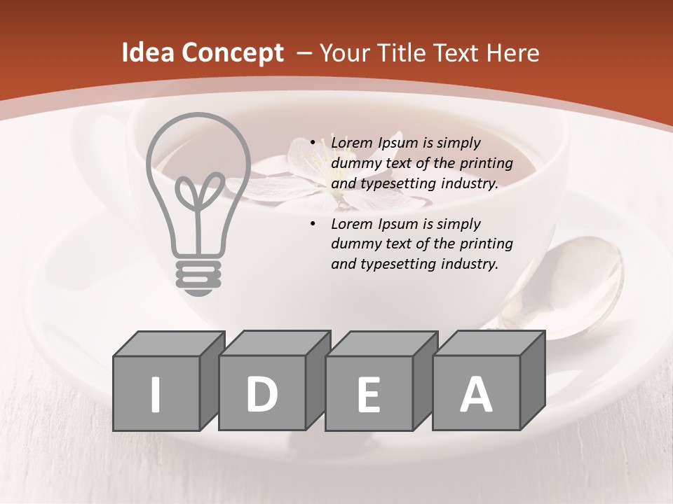 A Cup Of Tea On A Saucer With A Spoon PowerPoint Template