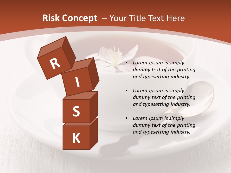 A Cup Of Tea On A Saucer With A Spoon PowerPoint Template