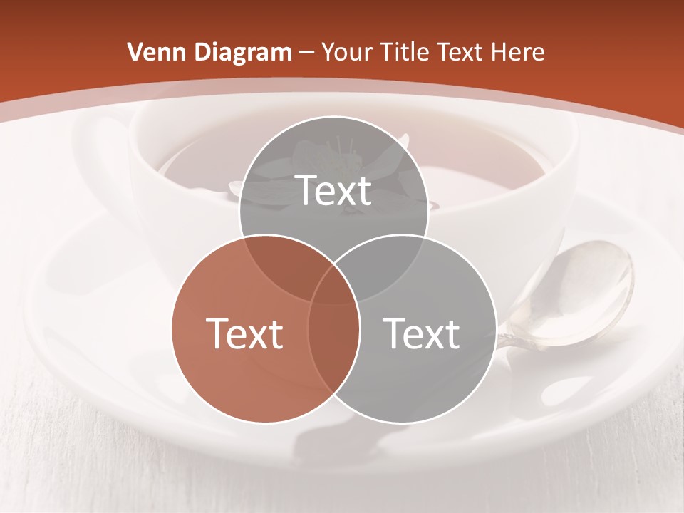 A Cup Of Tea On A Saucer With A Spoon PowerPoint Template