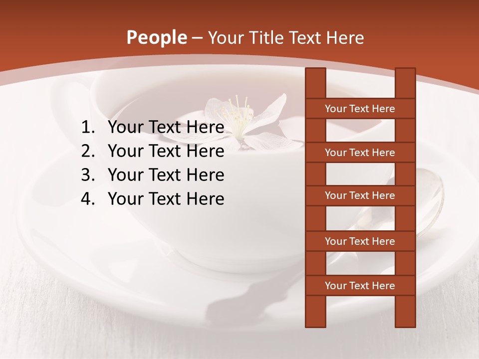 A Cup Of Tea On A Saucer With A Spoon PowerPoint Template
