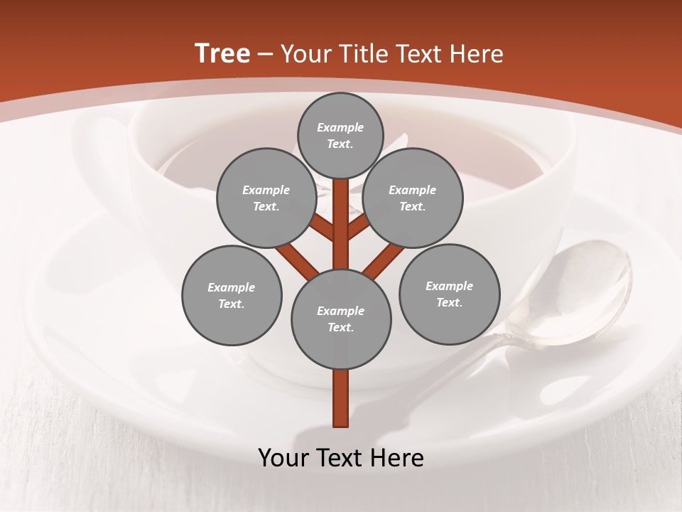 A Cup Of Tea On A Saucer With A Spoon PowerPoint Template