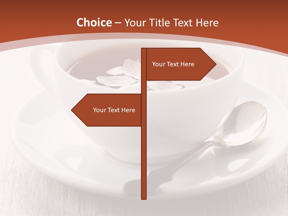A Cup Of Tea On A Saucer With A Spoon PowerPoint Template