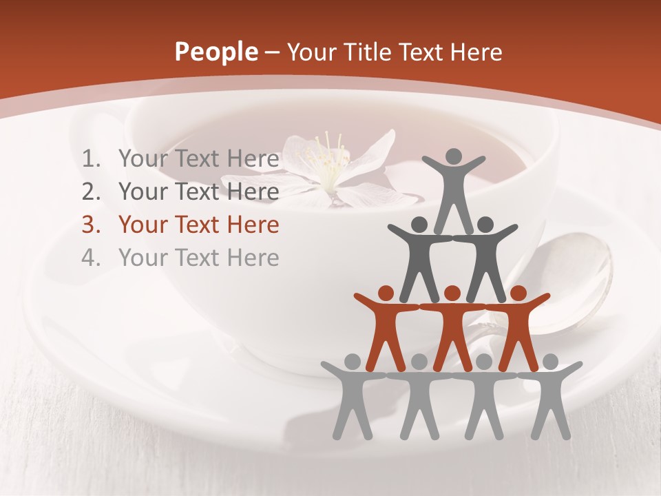 A Cup Of Tea On A Saucer With A Spoon PowerPoint Template
