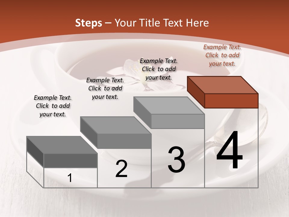 A Cup Of Tea On A Saucer With A Spoon PowerPoint Template