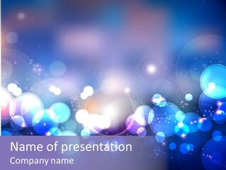 A Blue And White Abstract Background With Bubbles PowerPoint Template