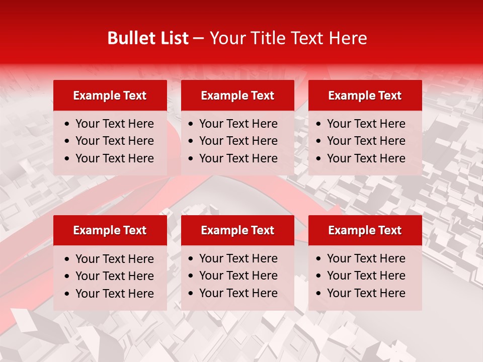 A Red Arrow On A City With Buildings PowerPoint Template