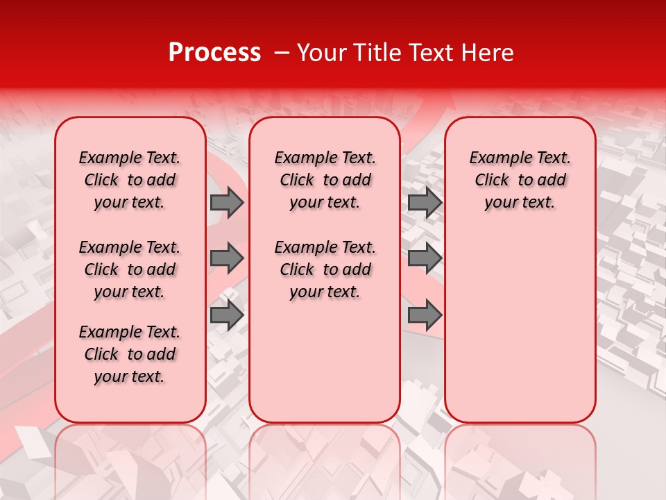 A Red Arrow On A City With Buildings PowerPoint Template