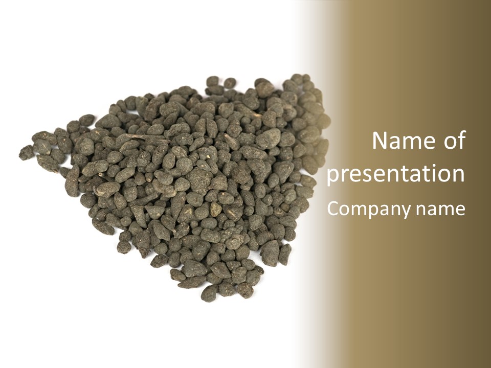 A Pile Of Dog Food On A White Background PowerPoint Template