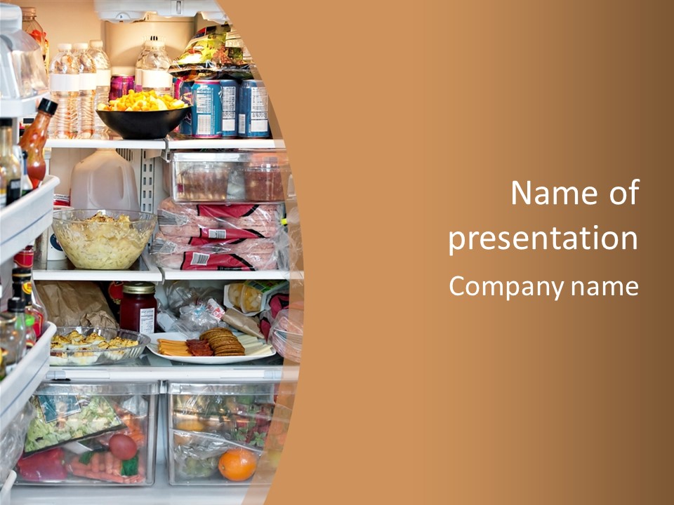 Party Products Refrigerator PowerPoint Template