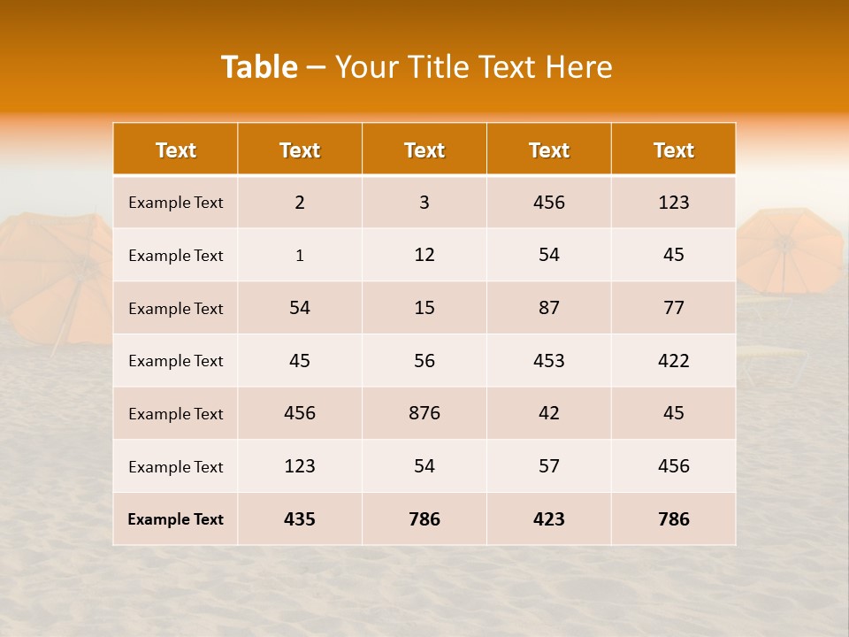 Relaxation Sand Places PowerPoint Template
