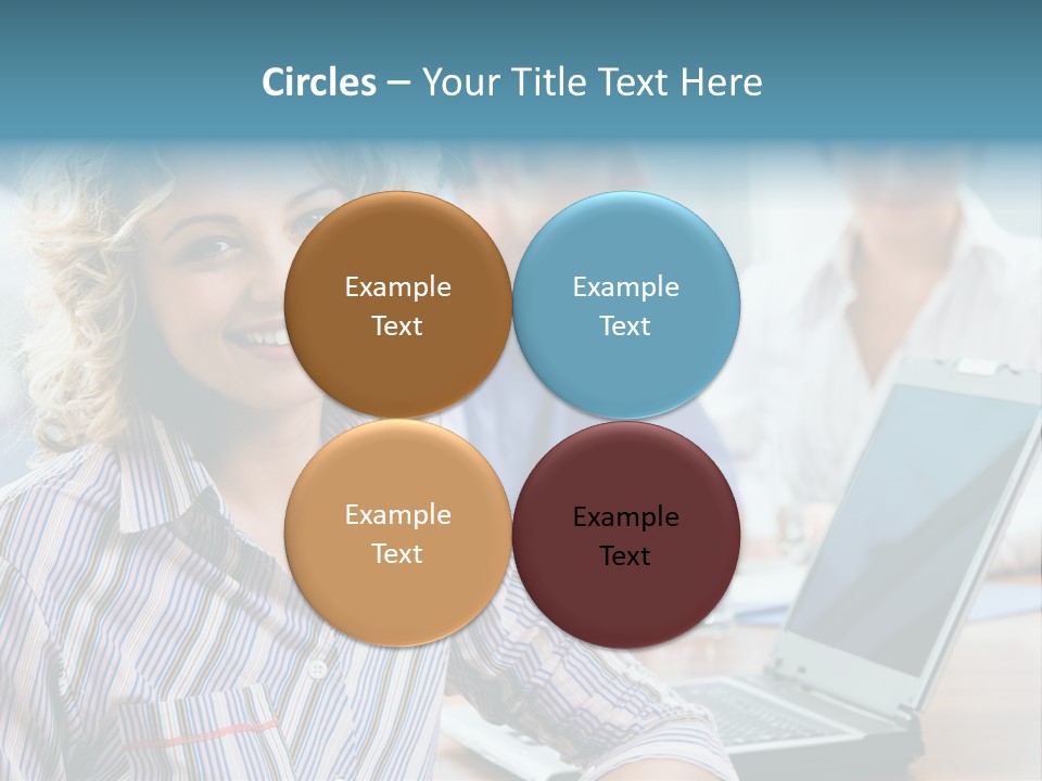 A Woman Sitting In Front Of A Laptop Computer PowerPoint Template