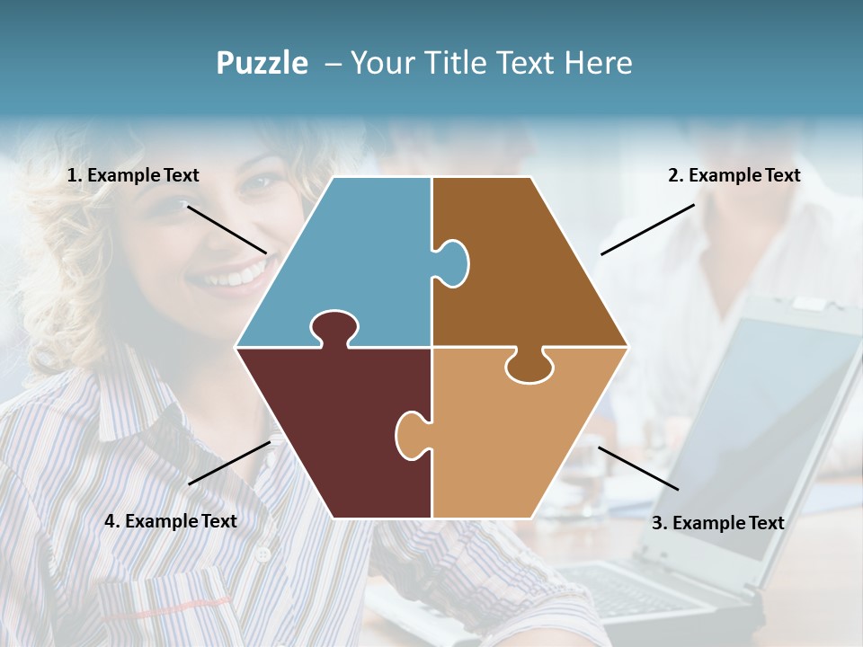 A Woman Sitting In Front Of A Laptop Computer PowerPoint Template