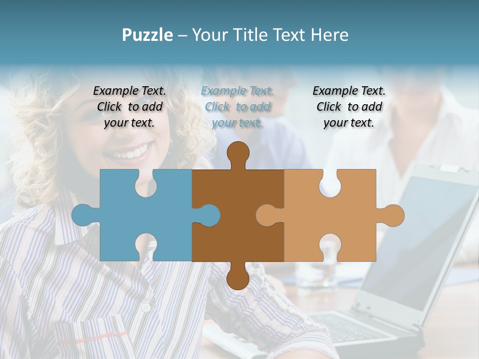 A Woman Sitting In Front Of A Laptop Computer PowerPoint Template