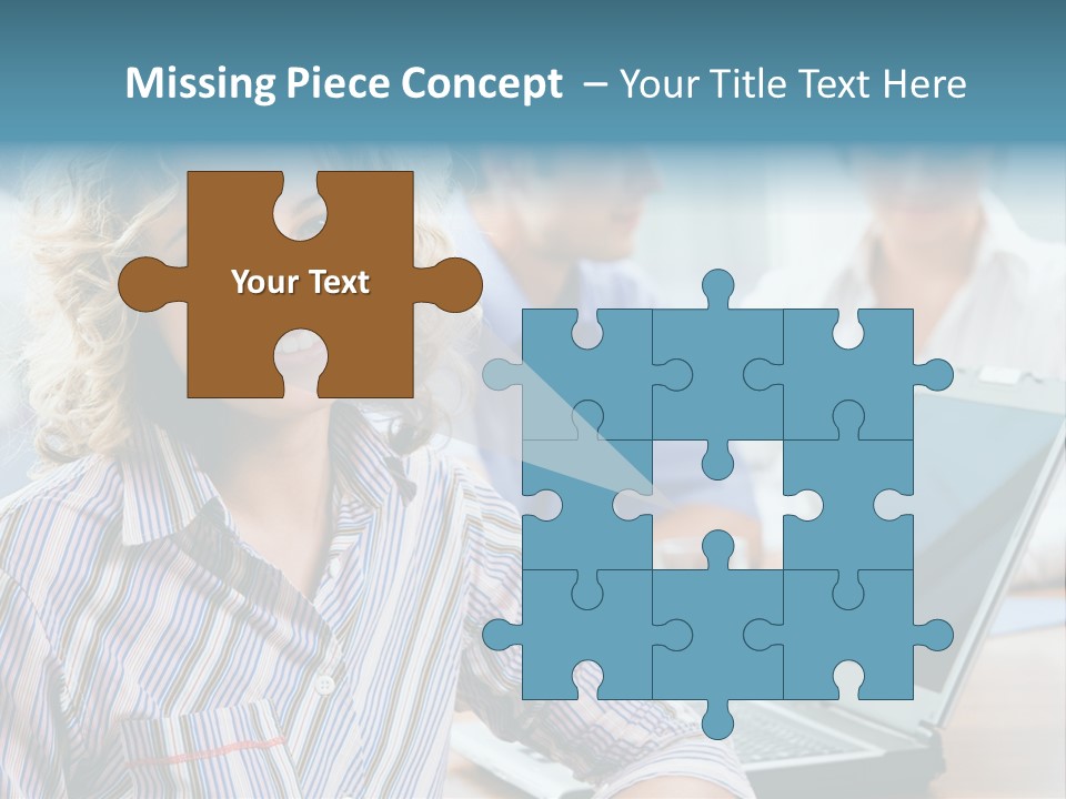 A Woman Sitting In Front Of A Laptop Computer PowerPoint Template