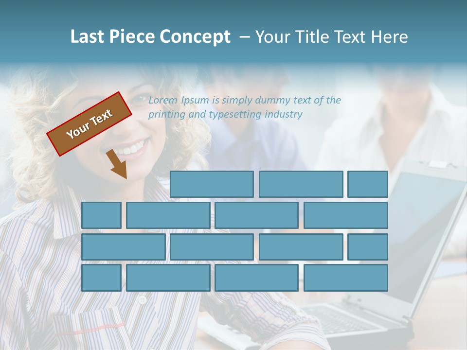 A Woman Sitting In Front Of A Laptop Computer PowerPoint Template