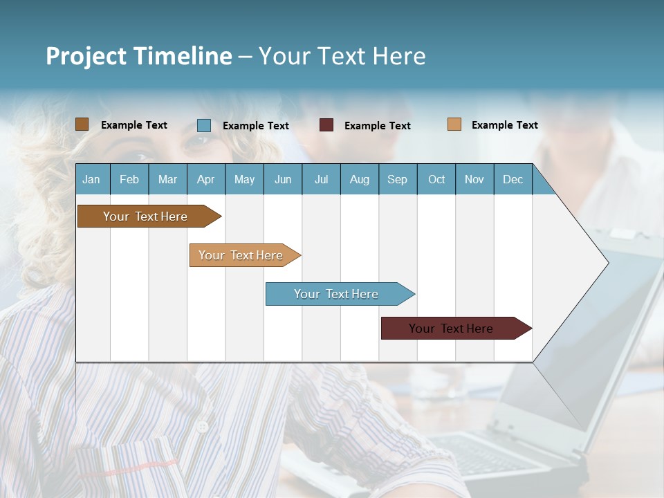 A Woman Sitting In Front Of A Laptop Computer PowerPoint Template