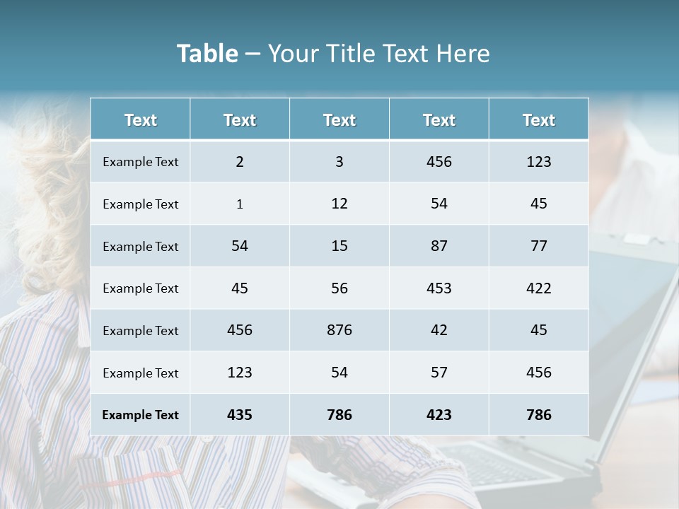 A Woman Sitting In Front Of A Laptop Computer PowerPoint Template