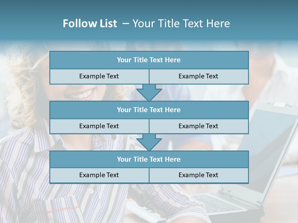 A Woman Sitting In Front Of A Laptop Computer PowerPoint Template