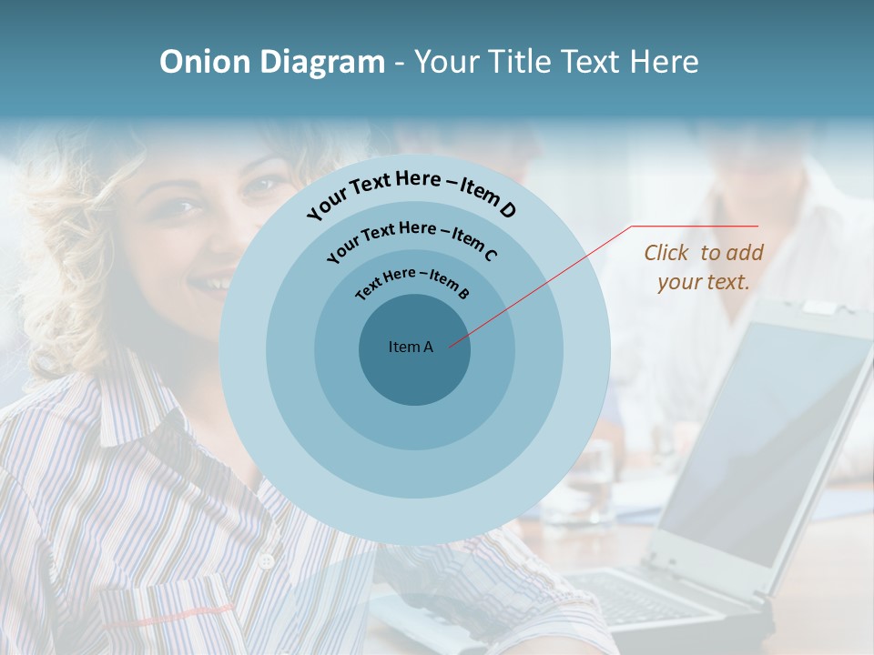 A Woman Sitting In Front Of A Laptop Computer PowerPoint Template