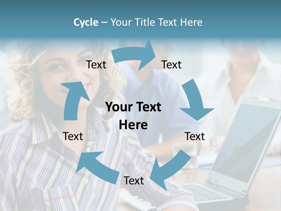 A Woman Sitting In Front Of A Laptop Computer PowerPoint Template