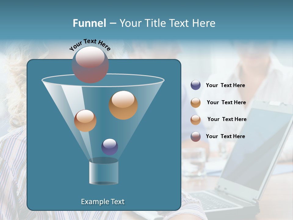 A Woman Sitting In Front Of A Laptop Computer PowerPoint Template