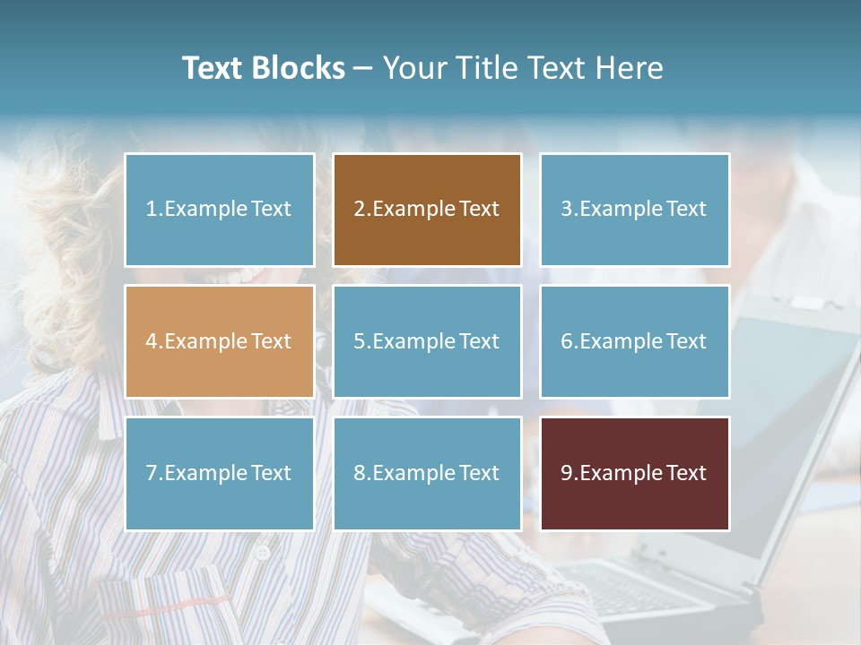 A Woman Sitting In Front Of A Laptop Computer PowerPoint Template