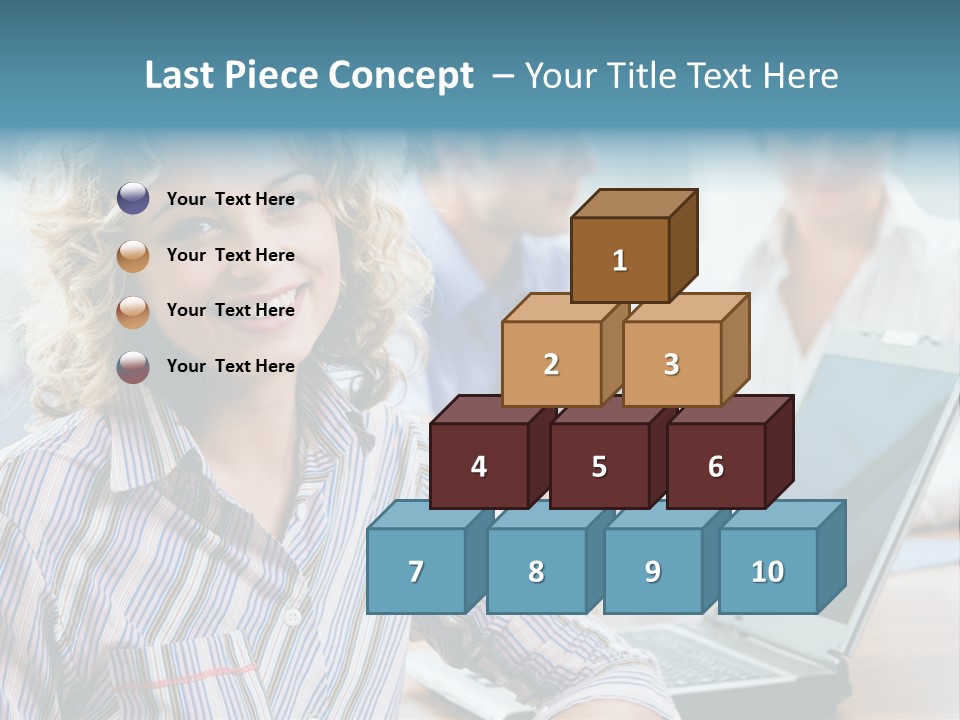 A Woman Sitting In Front Of A Laptop Computer PowerPoint Template