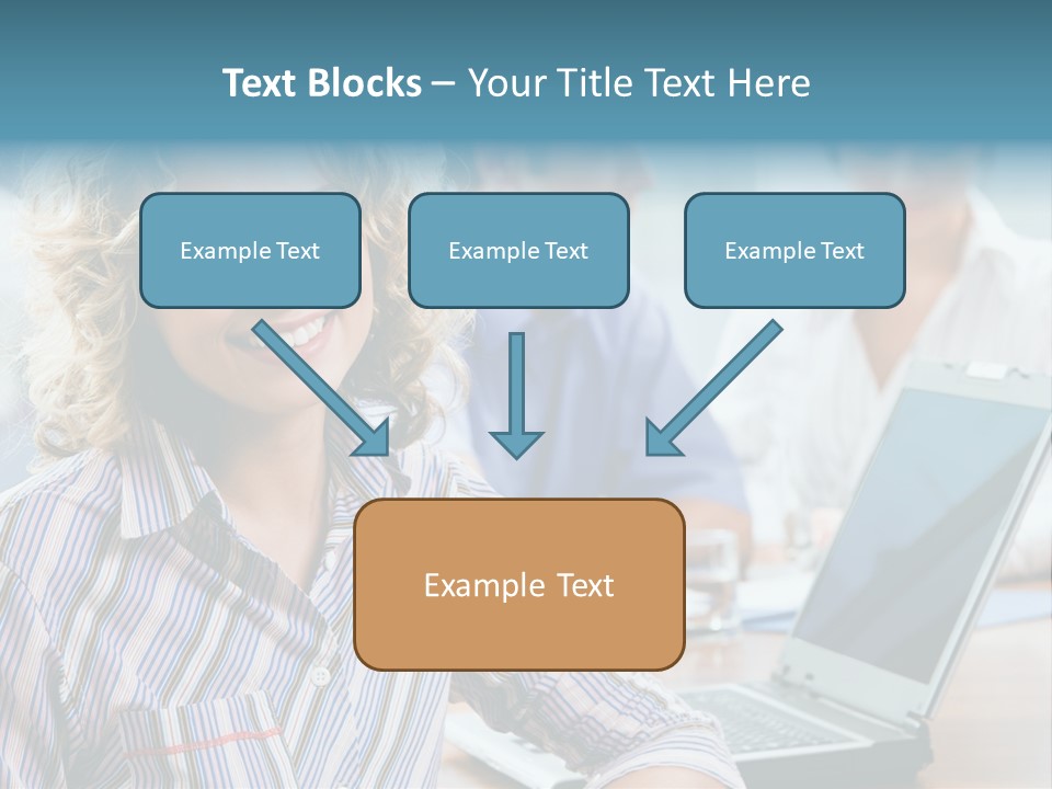 A Woman Sitting In Front Of A Laptop Computer PowerPoint Template