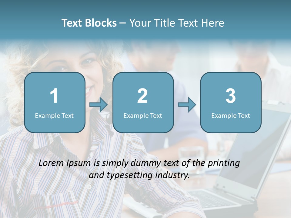 A Woman Sitting In Front Of A Laptop Computer PowerPoint Template