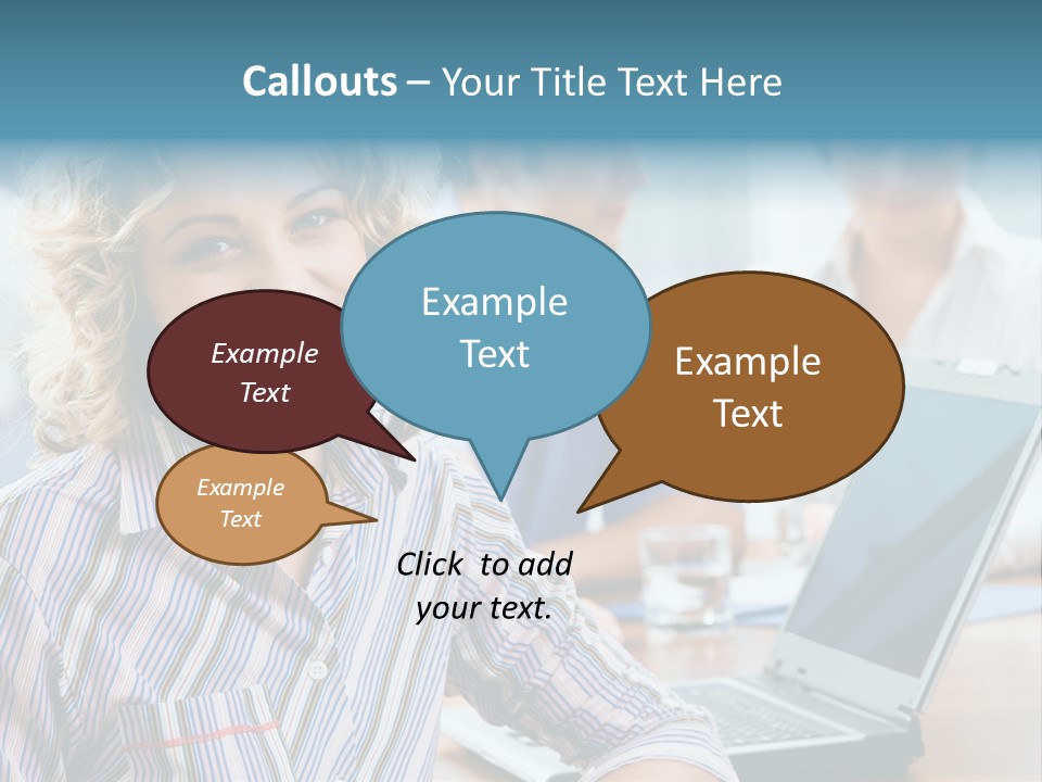 A Woman Sitting In Front Of A Laptop Computer PowerPoint Template