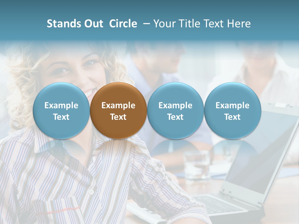 A Woman Sitting In Front Of A Laptop Computer PowerPoint Template