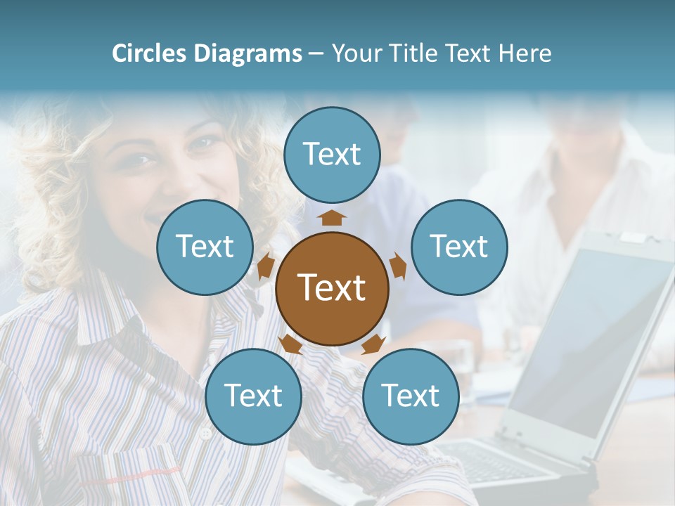 A Woman Sitting In Front Of A Laptop Computer PowerPoint Template