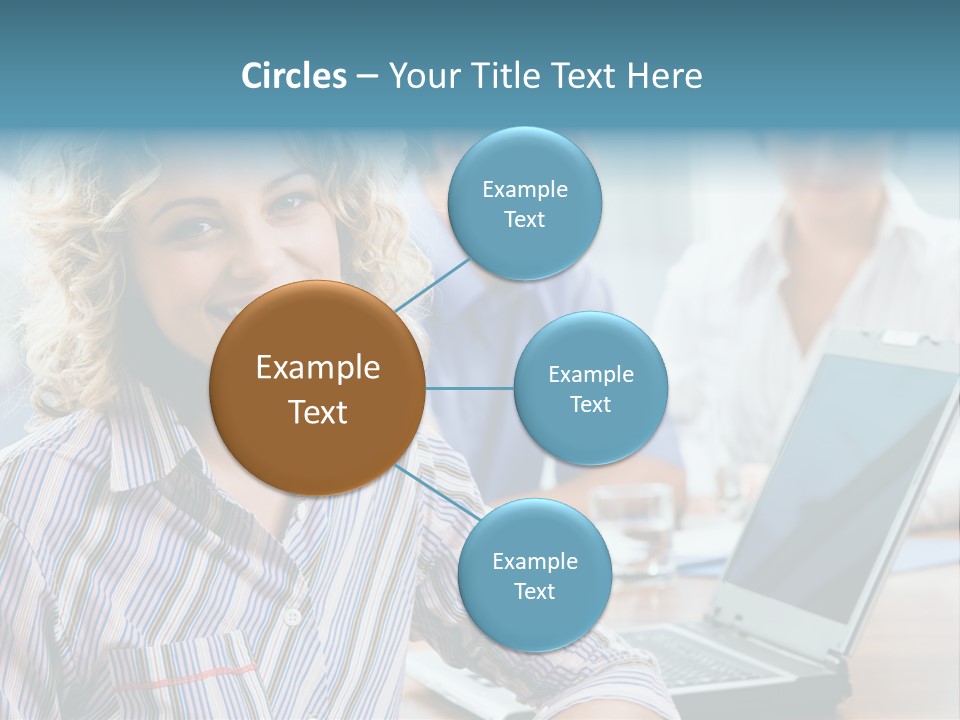 A Woman Sitting In Front Of A Laptop Computer PowerPoint Template