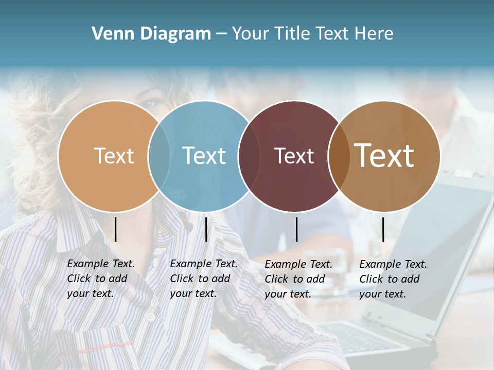 A Woman Sitting In Front Of A Laptop Computer PowerPoint Template