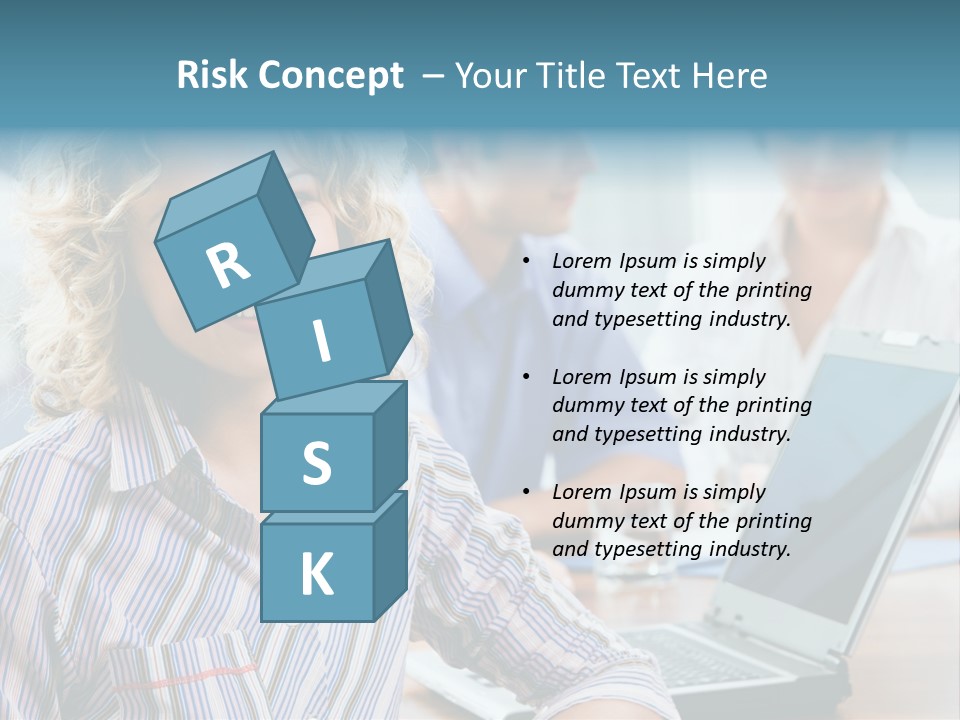 A Woman Sitting In Front Of A Laptop Computer PowerPoint Template